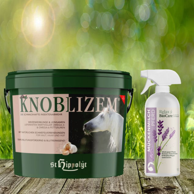 St. Hippolyt Knoblizem Mineral 10 kg + Relax Biocare Mückenmilch 500 ml