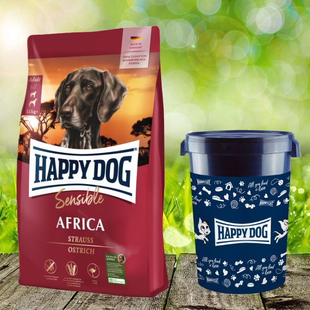 Happy Dog Supreme Sensible Africa inkl. Happy Dog Futtertonne 43 Liter Happy Dog Supreme Sensible Africa inkl. Happy Dog Futtertonne 43 Liter