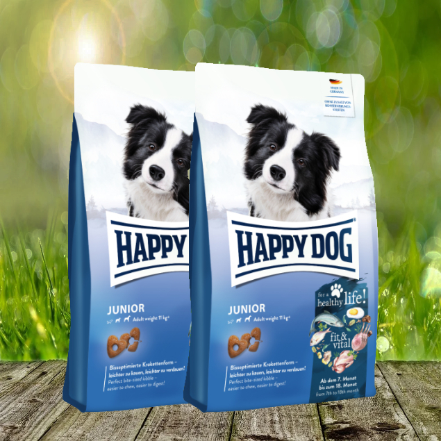 Happy Dog fit & vital Junior - Ausgewogenes Junghund-Futter - 2 x 10 kg