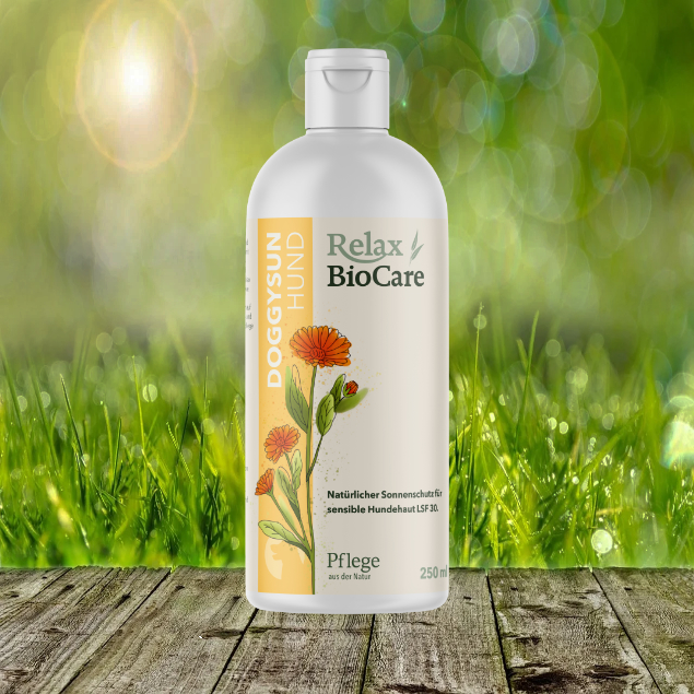 Relax Biocare für Hunde - Doggysun 250 ml - natürlicher Sonnenschutz für sensible Hundehaut Relax Biocare für Hunde - Doggysun 250 ml - natürlicher Sonnenschutz für sensible Hundehaut