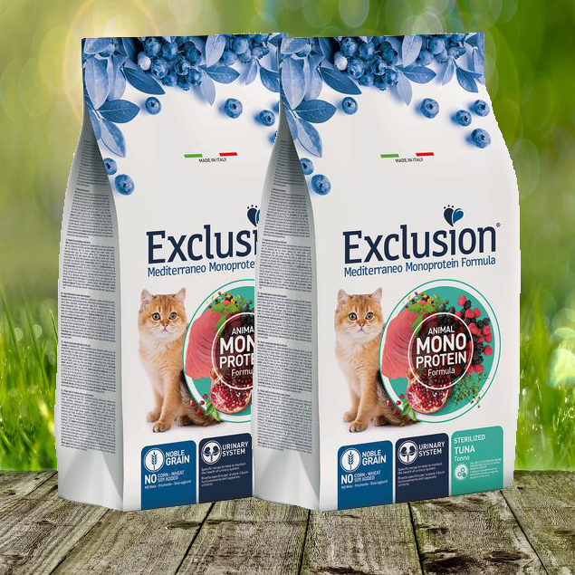Exclusion Mediterraneo Noble Grain Sterilized Cat Thunfisch Katzentrockenfutter 2 x 1,5 kg
