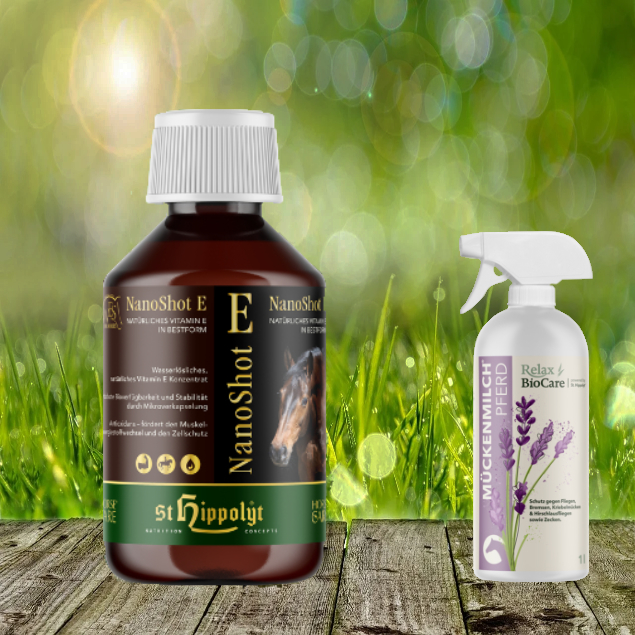 St. Hippolyt WES for Horses - NanoShot E 300 ml + Relax Biocare Mückenmilch 500 ml St. Hippolyt WES for Horses - NanoShot E 300 ml + Relax Biocare Mückenmilch 500 ml